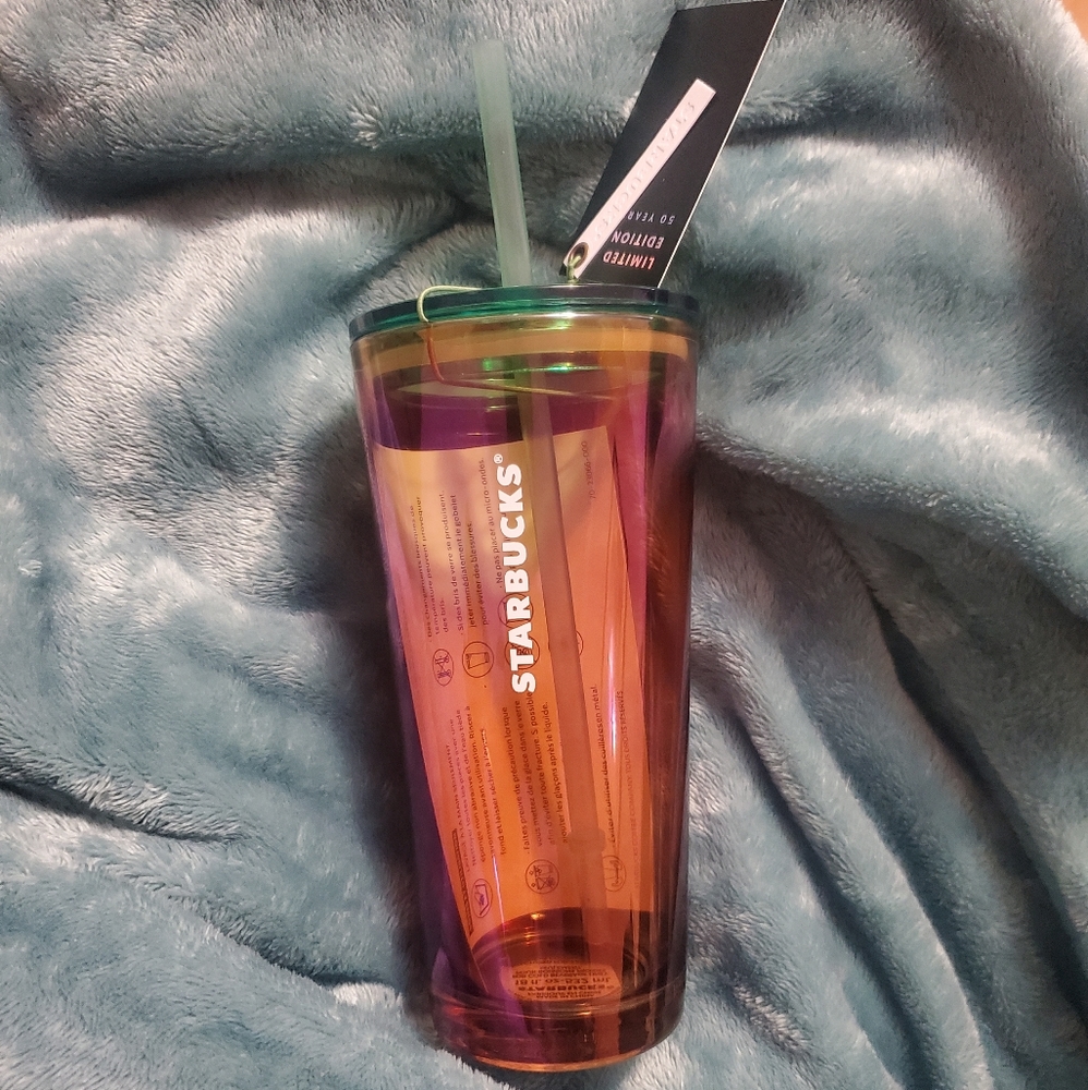 glass iridescent starbucks cup